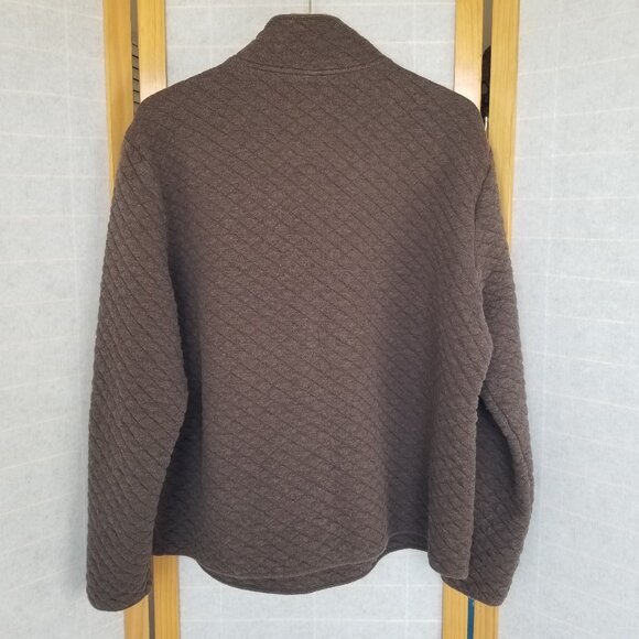 Banana Republic Quilted Pullover Sweatshirt Brown Half Zip Size XL - Picture 8 of 9